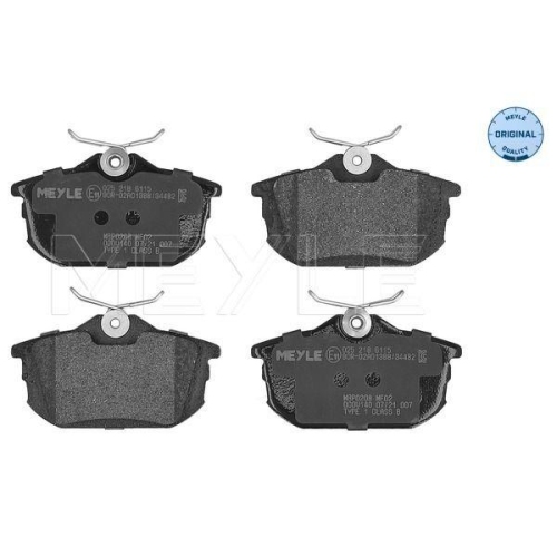 MEYLE Bremsbelagsatz, Scheibenbremse MEYLE-ORIGINAL: True to OE. 025 218 6115
