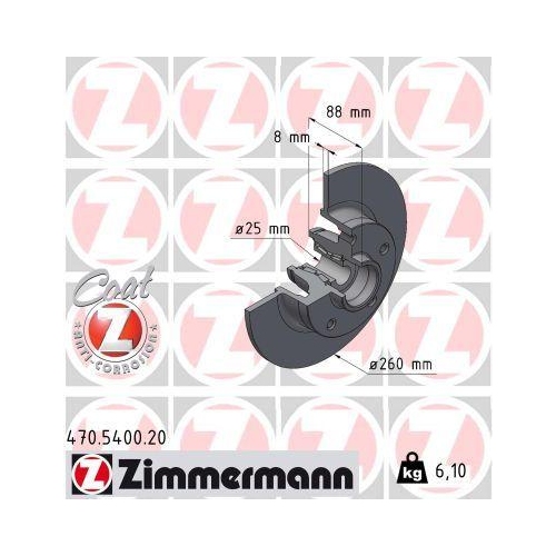 ZIMMERMANN Bremsscheibe COAT Z 470.5400.20