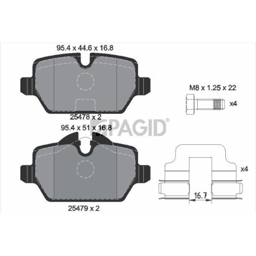 PAGID Bremsbelagsatz, Scheibenbremse T2027N