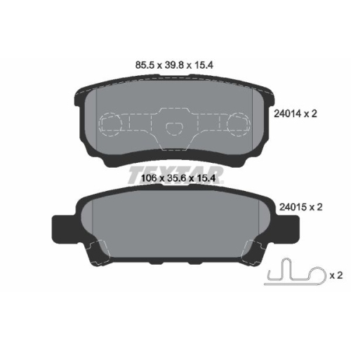 TEXTAR Bremsbelagsatz, Scheibenbremse 2401401