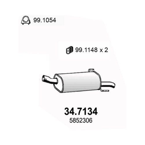 ASSO Endschalld&auml;mpfer 34.7134