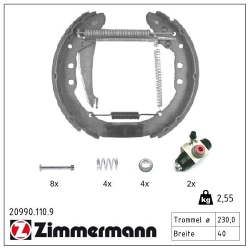 ZIMMERMANN Bremsbackensatz KIT Z 20990.110.9