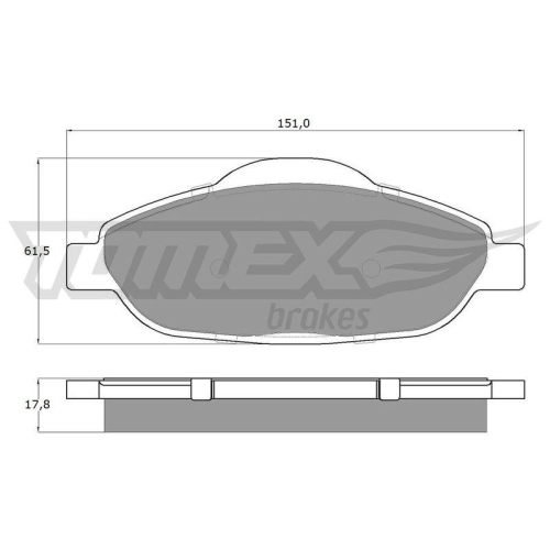 TOMEX Brakes Bremsbelagsatz, Scheibenbremse TX 14-66