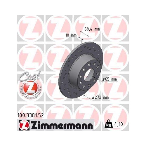 ZIMMERMANN Bremsscheibe SPORT Z 100.3381.52