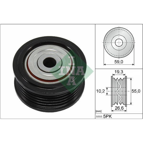 Schaeffler INA Umlenk-/F&uuml;hrungsrolle, Keilrippenriemen 532 0860 10