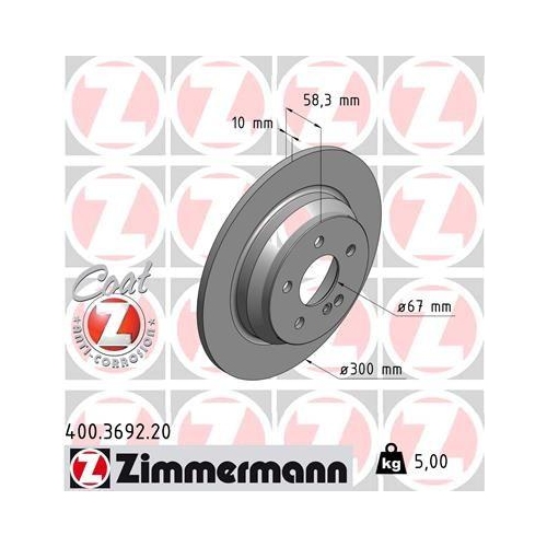 ZIMMERMANN Bremsscheibe COAT Z 400.3692.20