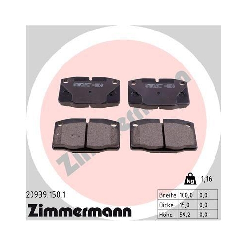 ZIMMERMANN Bremsbelagsatz, Scheibenbremse 20939.150.1