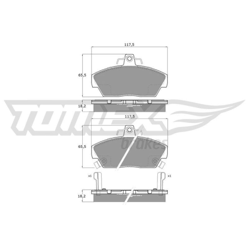 TOMEX Brakes Bremsbelagsatz, Scheibenbremse