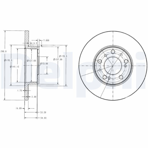DELPHI Bremsscheibe BG2257