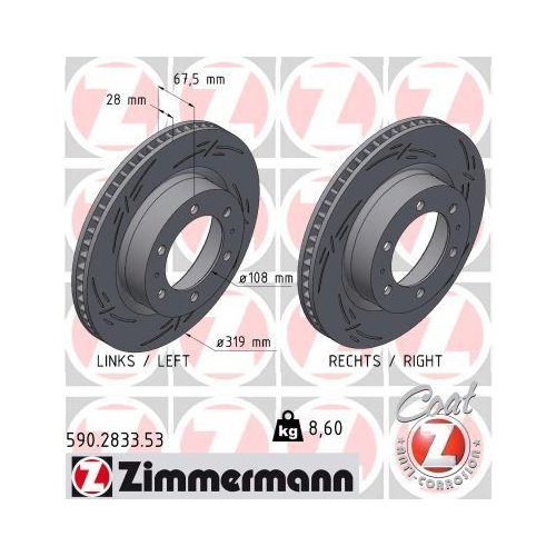 ZIMMERMANN Bremsscheibe BLACK Z 590.2833.53