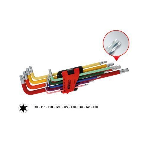 Kugelkopf-Torx-Winkelstiftschl&uuml;ssel-Satz, extra lang, 9-tlg KS TOOLS 151.5210