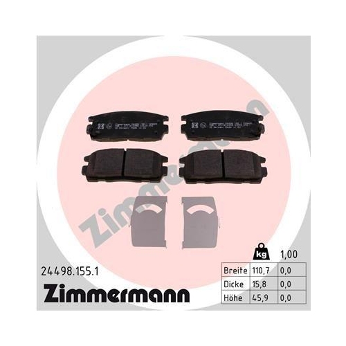 ZIMMERMANN Bremsbelagsatz, Scheibenbremse 24498.155.1