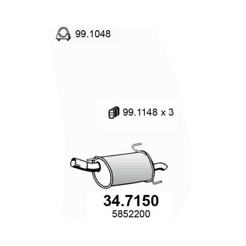 ASSO Endschalld&auml;mpfer 34.7150