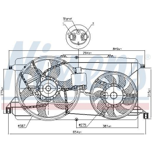 NISSENS L&uuml;fter, Motork&uuml;hlung 85826