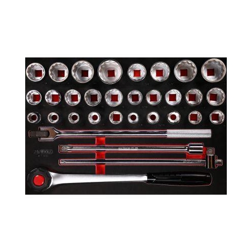 3/4 Zoll Steckschl&uuml;ssel-Satz in Schaumstoffeinlage, 32-tlg KS TOOLS 811.0032