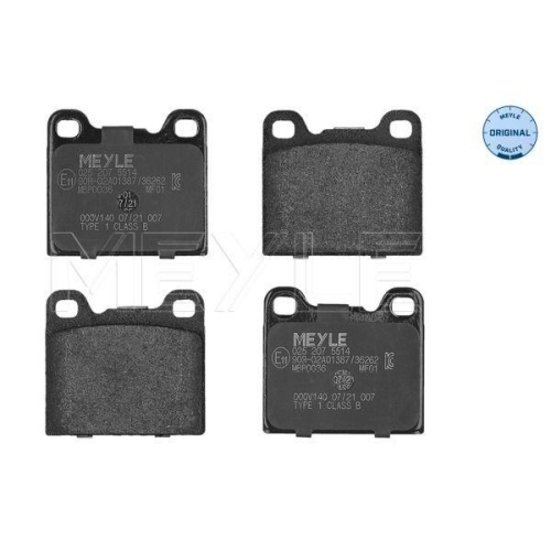 MEYLE Bremsbelagsatz, Scheibenbremse MEYLE-ORIGINAL: True to OE. 025 207 5514