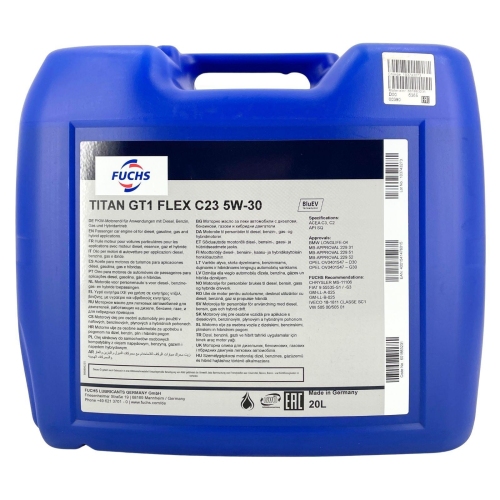 Motor&ouml;l Motoren&ouml;l Fuchs Titan GT1 Flex C23 5W-30 20 Liter 601883231