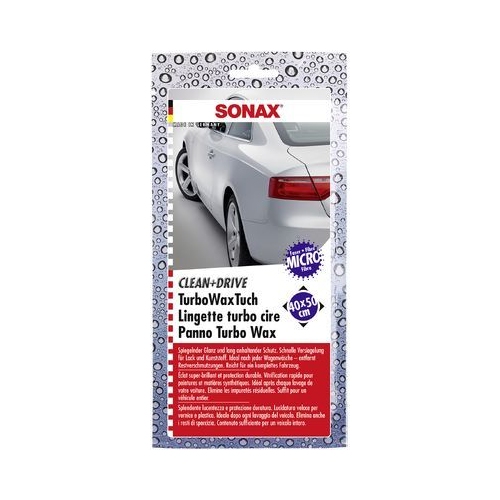 SONAX Reinigungst&uuml;cher CLEAN & DRIVE Turbo WaxTuch 40x50 1er TDisplay