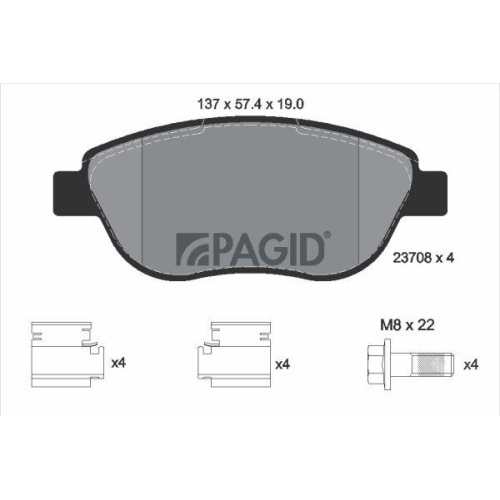 PAGID Bremsbelagsatz, Scheibenbremse T1449N