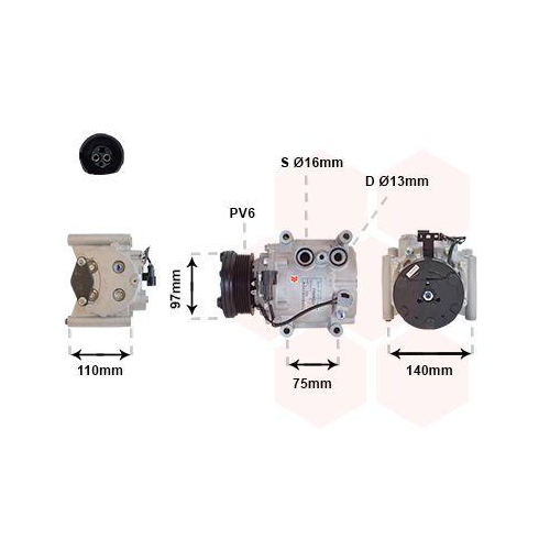 VAN WEZEL Kompressor, Klimaanlage 7700K025