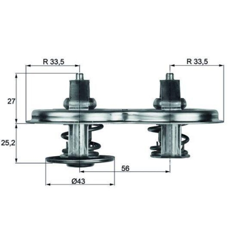 MAHLE Thermostat, K&uuml;hlmittel BEHR TX 33 75D