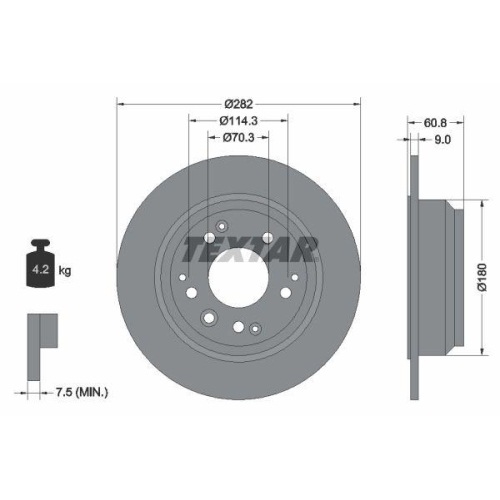 TEXTAR Bremsscheibe 92078400