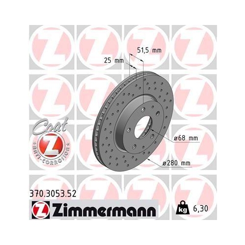 ZIMMERMANN Bremsscheibe SPORT Z 370.3053.52