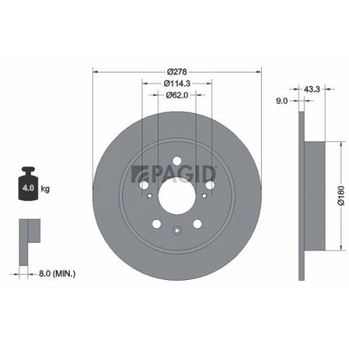 PAGID Bremsscheibe 55253NC