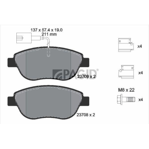 PAGID Bremsbelagsatz, Scheibenbremse T2054N