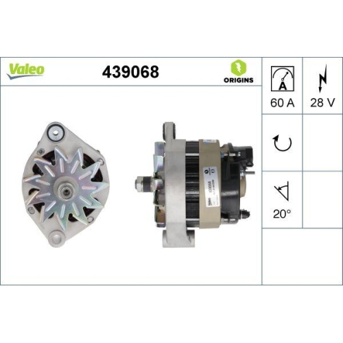 VALEO Generator VALEO ORIGINS - NEW O.E. TECHNOLOGIE 439068