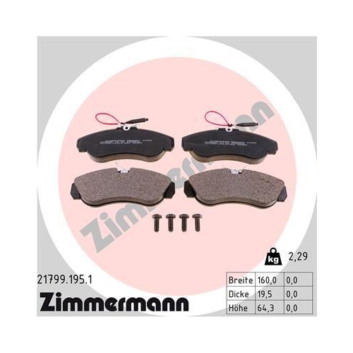 ZIMMERMANN Bremsbelagsatz, Scheibenbremse 21799.195.1