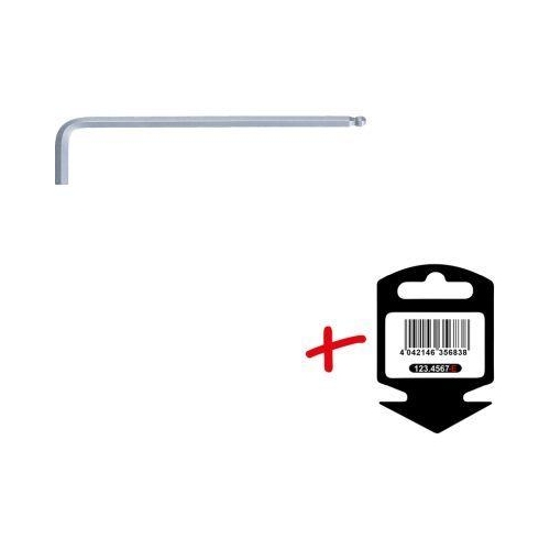 KS TOOLS 151.21015-E Kugelkopf-Innensechskant-Winkelstiftschl&uuml;ssel, lang, 1,5 mm