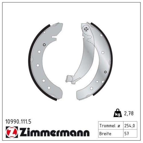ZIMMERMANN Bremsbackensatz 10990.111.5
