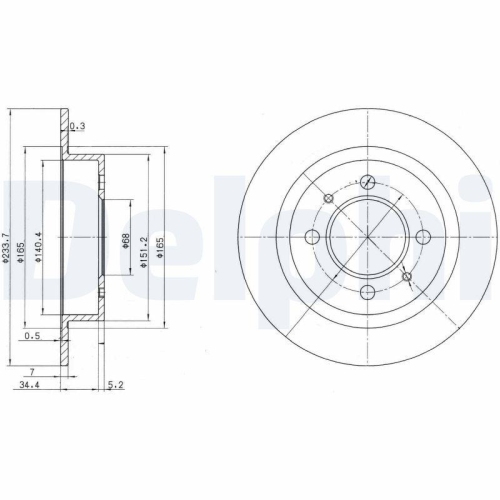 DELPHI Bremsscheibe BG3126