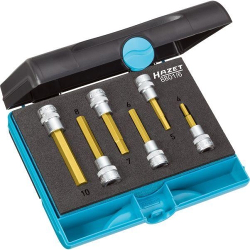 HAZET Schraubendreher Steckschluessel 3/8 Zoll Innen 6-teilig 4-10 8801/6