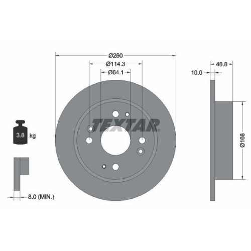 TEXTAR Bremsscheibe 92081700
