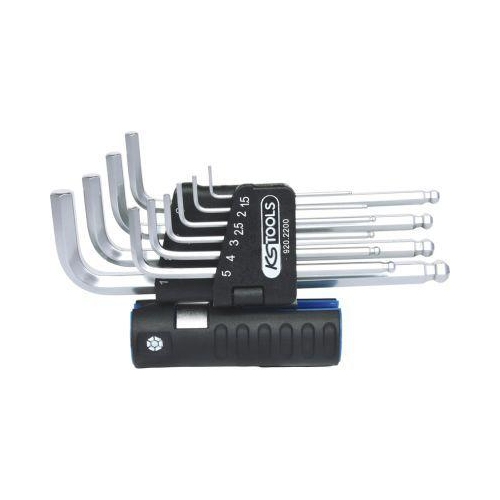 3 in 1 Innen6kant-Winkelstiftschl&uuml;ssel-Satz,10-tlg lang, Kugelkopf KS TOOLS