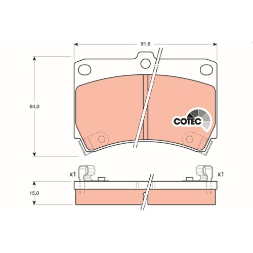 TRW Bremsbelagsatz, Scheibenbremse COTEC GDB1024