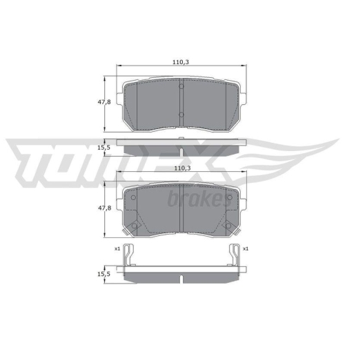 TOMEX Brakes Bremsbelagsatz, Scheibenbremse TX 17-50