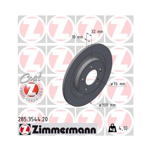 ZIMMERMANN Bremsscheibe COAT Z 285.3544.20