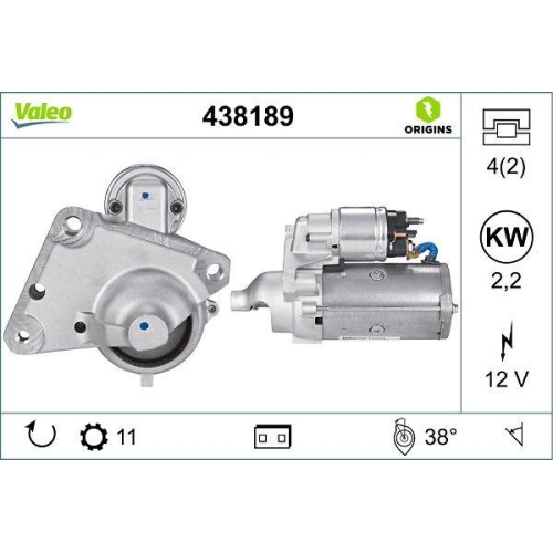 VALEO Starter VALEO ORIGINS - NEW O.E. TECHNOLOGIE 438189