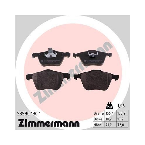 ZIMMERMANN Bremsbelagsatz, Scheibenbremse 23590.190.1