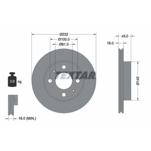 TEXTAR Bremsscheibe 92090900