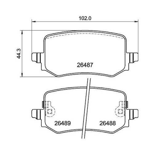 HELLA Bremsbelagsatz, Scheibenbremse 8DB 355 042-851