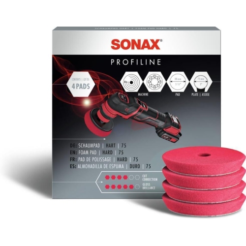 4 St&uuml;ck SchaumPad hart 75 St&uuml;tzteller Poliermaschine SONAX 04921410