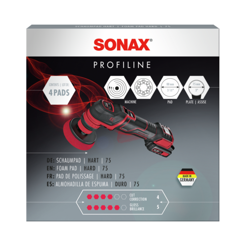 4 St&uuml;ck SchaumPad hart 75 St&uuml;tzteller Poliermaschine SONAX 04921410