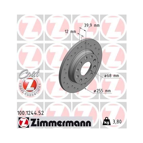 ZIMMERMANN Bremsscheibe SPORT Z 100.1244.52