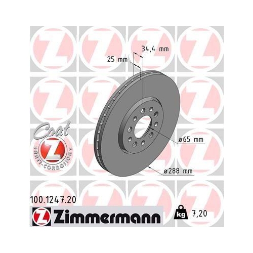 ZIMMERMANN Bremsscheibe COAT Z 100.1247.20