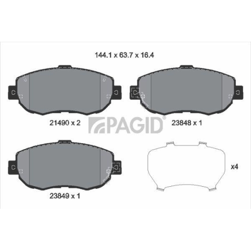 PAGID Bremsbelagsatz, Scheibenbremse T1323N