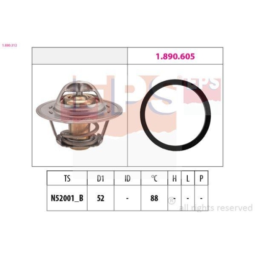 EPS Thermostat, K&uuml;hlmittel Made in Italy - OE Equivalent 1.880.312